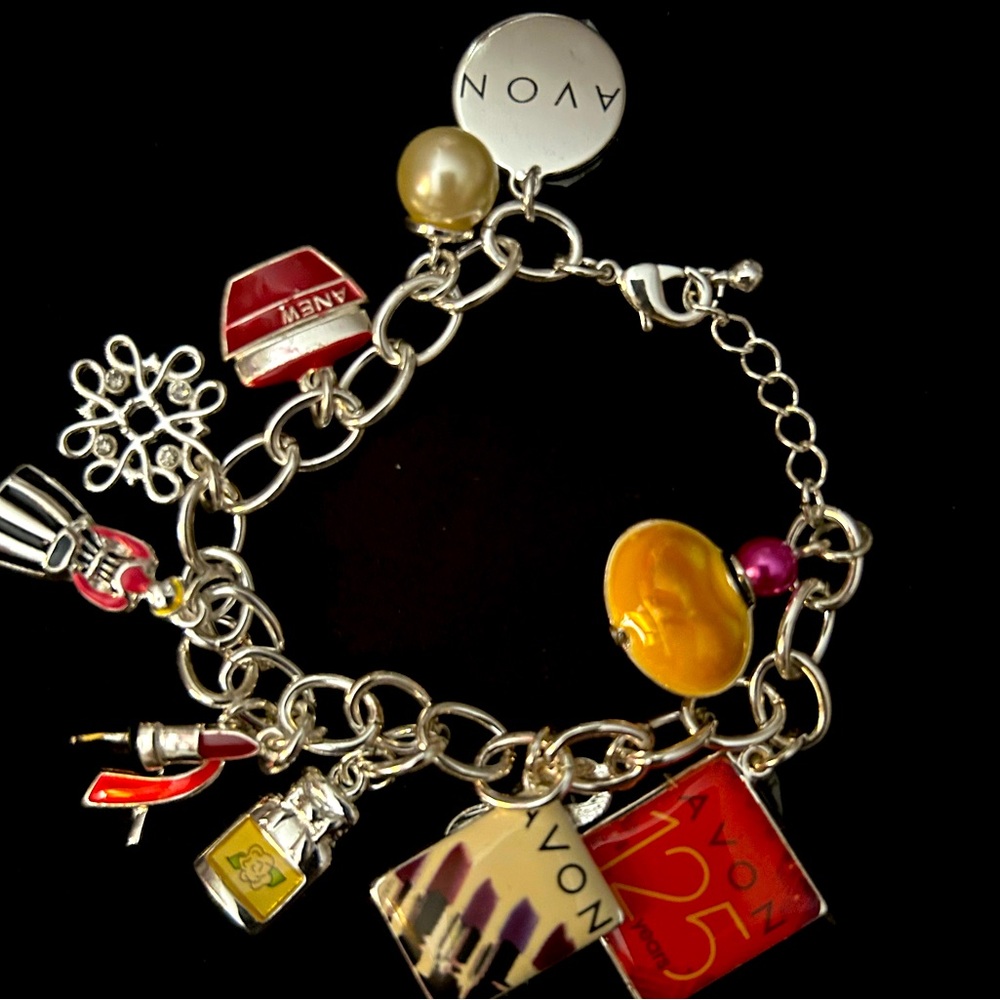 AVON 125 years collectible charm bracelet lipstick 💄 makeup cosmetics so cute!